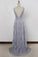 Sheath Spaghetti Straps Sweep Train Backless Lavender Tulle with Appliques Prom Dresses