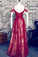 Red A-Line Sweetheart Burgundy Lace Long Off Shoulder Open Back Prom Dresses