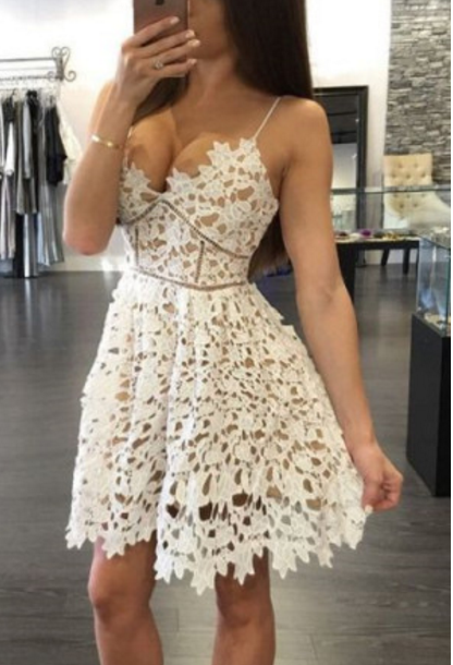 Lace Unique Homecoming Dress Graduation Dress Prom Dress for Teens