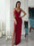Sheath/Column V-neck Sleeveless Floor-Length Lace Chiffon Dresses TPP0002660