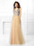 Ball Gown V-neck Beading Sleeveless Long Satin Quinceanera Dresses TPP0003084