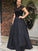 A-Line/Princess Jewel Sleeveless Floor-Length Beading Satin Dresses TPP0002629
