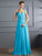 A-Line/Princess Straps Sleeveless Pleats Long Chiffon Dresses TPP0003296