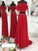 A-Line/Princess Sleeveless Off-the-Shoulder Chiffon Beading Floor-Length Two Piece Dresses TPP0002533
