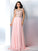A-Line/Princess Scoop Beading Sleeveless Long Chiffon Dresses TPP0002980