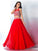 A-Line/Princess Sheer Neck Applique Sleeveless Long Chiffon Two Piece Dresses TPP0002579