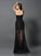 Sheath/Column One-Shoulder Applique Sleeveless Long Lace Dresses TPP0002656