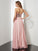 A-Line/Princess Strapless Sleeveless Paillette Long Chiffon Dresses TPP0003164