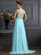 A-Line/Princess Straps Sleeveless Beading Lace Long Chiffon Dresses TPP0002636