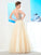 Ball Gown V-neck Sleeveless Beading Floor-length Tulle Dresses TPP0003263