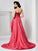A-Line/Princess Strapless Sleeveless Lace High Low Taffeta Dresses TPP0002733