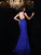 Trumpet/Mermaid High Neck Lace Sleeveless Long Satin Dresses TPP0002495