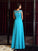 A-Line/Princess Scoop Applique Sleeveless Long Chiffon Dresses TPP0003177