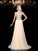 A-Line/Princess Sheer Neck Beading Sleeveless Long Chiffon Dresses TPP0002686