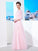 A-Line/Princess Bateau 1/2 Sleeves Floor-Length Applique Tulle Dresses TPP0003331