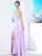 A-Line/Princess High Neck Sleeveless Sweep/Brush Train Crystal Chiffon Dresses TPP0002799