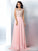 A-Line/Princess Scoop Beading Sleeveless Long Chiffon Dresses TPP0002980