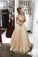 Delicate Round Neck Sleeveless Tulle A Line Long Prom Dresses