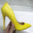 High-heels with Yellow Pattern Fashion Women Party Shoes